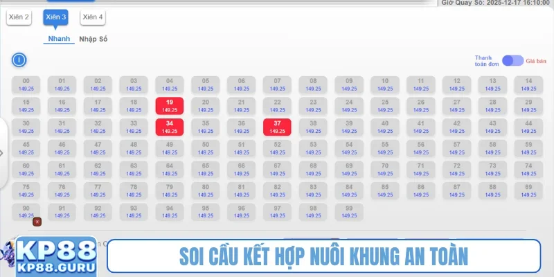 Soi cầu kết hợp nuôi khung an toàn