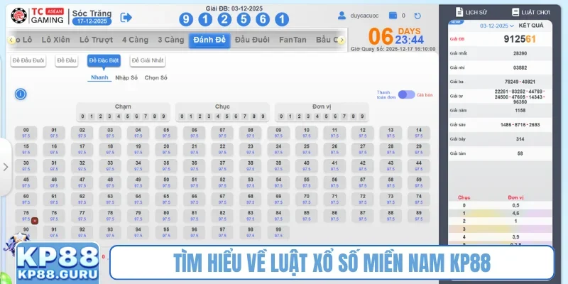 Tìm hiểu về luật xổ số miền Nam KP88