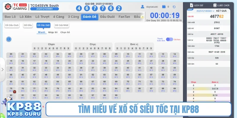 Tìm hiểu về xổ số siêu tốc tại KP88